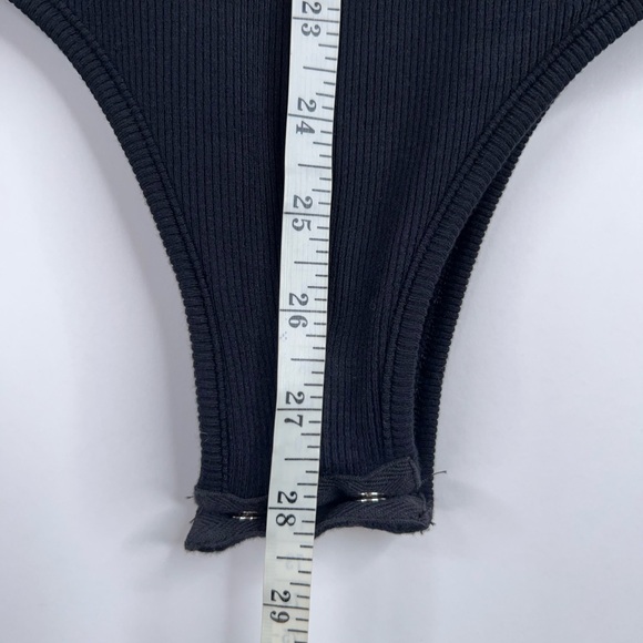 The Line by K Black Kili Bodysuit Long Sleeve Flare Sleeve Zip Front Medium - Picture 11 of 11